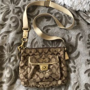 Matte gold classic brown cross body